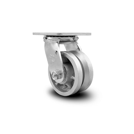 4 Inch V Groove Semi Steel Wheel Swivel Caster With Roller Bearing SCC